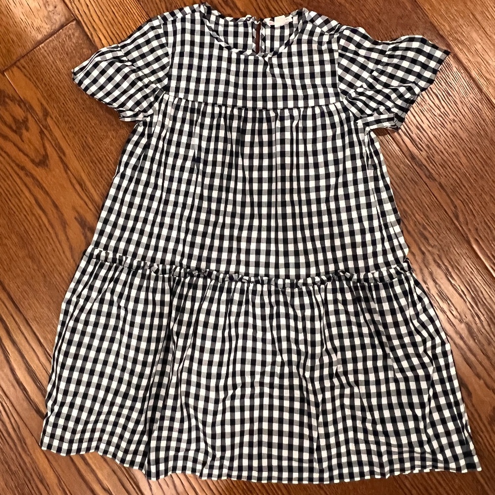 JCrew Crewcuts Girl's Navy and White Gingham dress Size 10